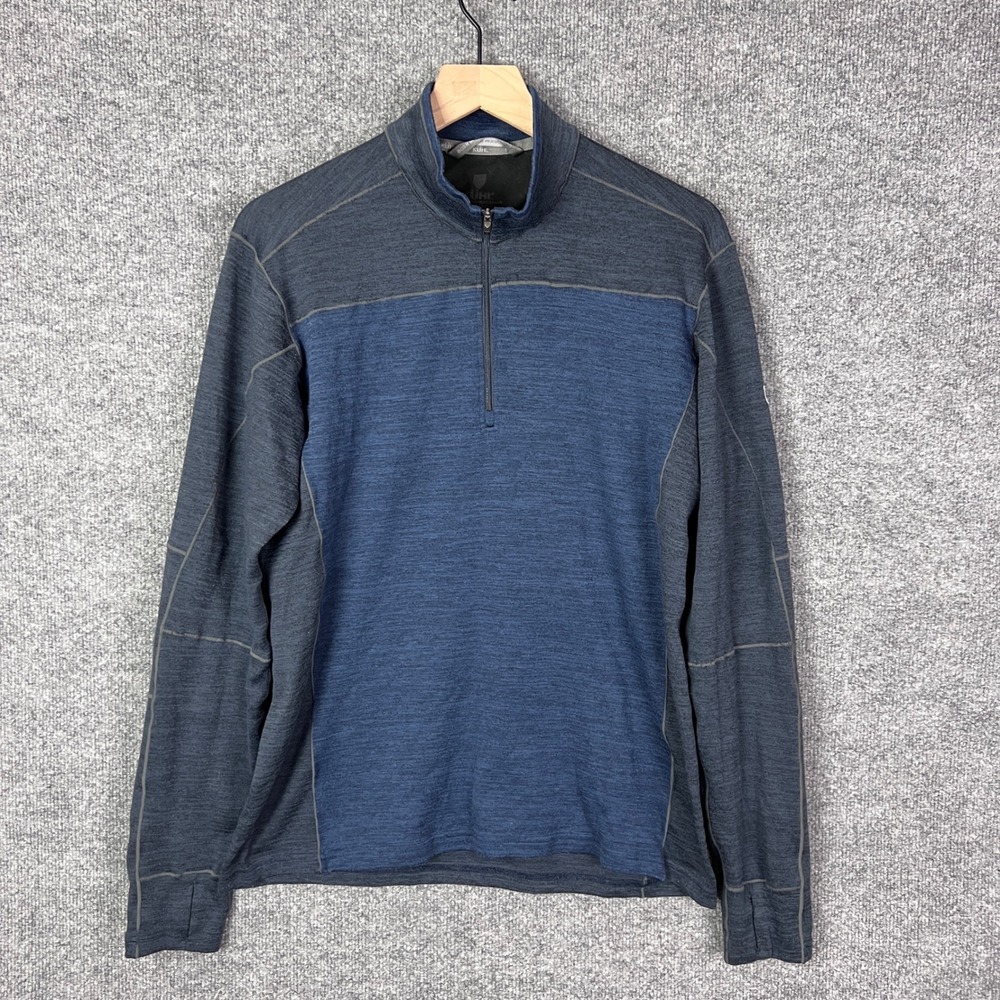 Kuhl Mens Half Zip Pullover Long Sleeve Shirt Blue Gray Size Large L